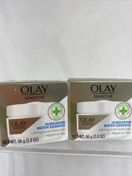 (2) OLAY Sensitive Calming Facial Moisturizer Night Hungarian Water Essence 2oz