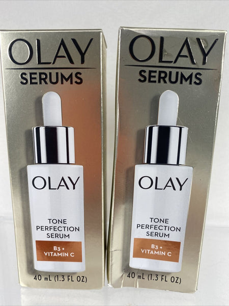 (2) Olay Tone perfection￼ Serum B3 + Vitamin C Firm Wrinkle Drops 1.3oz