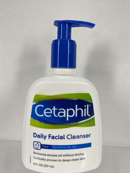 Cetaphil Daily FACIAL Cleanser Removes Oil Normal To Oily Face ￼Gentle 8oz