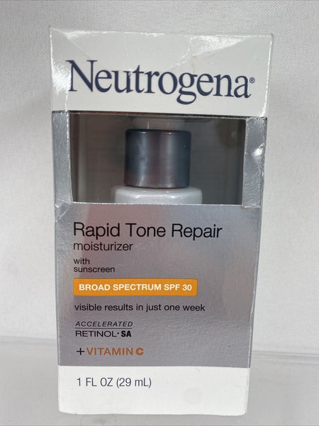 Neutrogena Rapid Tone Repair Moisturizer Retinol Vitamin C SPF30 Pump 1oz 12/21+