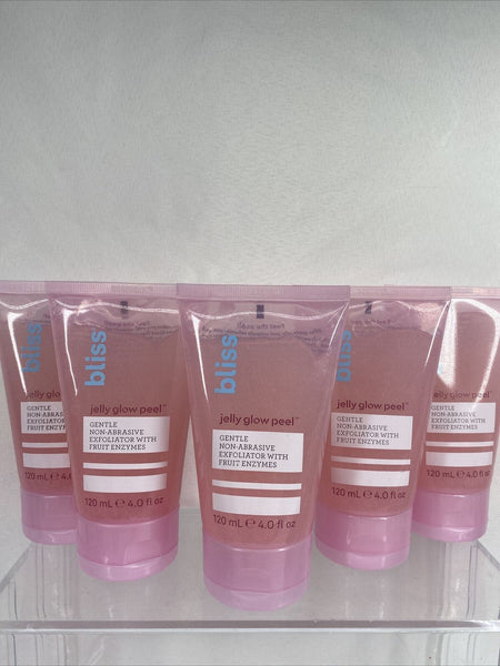 (5) Bliss Jelly Glow Peel Gentle Exfoliator with Fruit Enzymes Scrub 4oz