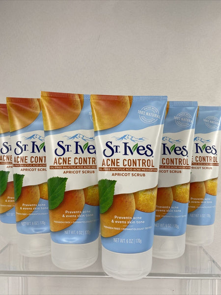 (6) St. Ives Blemish & Blackhead Control Apricot Scrub Salicylic Acid ￼6 Oz