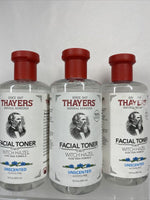 (3) Thayers Alcohol-free Facial Toner UNSCENTED Witch Hazel Aloe Vera 12oz