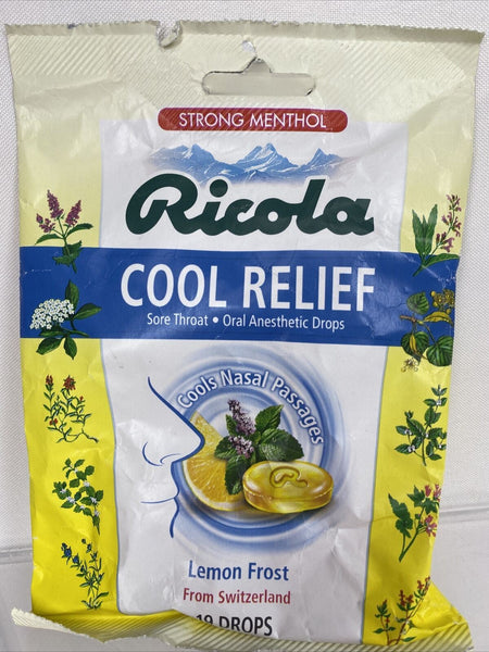 Ricola Cool Relief Oral Anesthetic Lemon Frost Drops Menthol 19 Cough drops 5/22