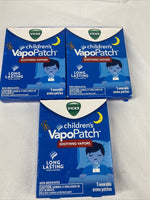 (3) Vicks VapoPatch Long Lasting Soothing Menyhol Vapors for Children Ages 6+