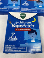 (3) Vicks VapoPatch Long Lasting Soothing Menyhol Vapors for Children Ages 6+