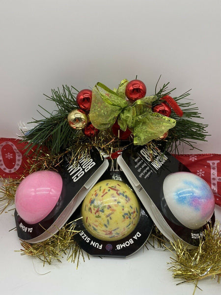 (3) Da Bomb Bath Fizzers Bath Soak 3.5oz Holiday Party Unicorn Glam Gift Set