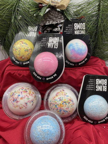 (7) Da Bomb Bath Fizzers Bath Soak 3.5oz Unicorn Glam Almond Bling Gift Set