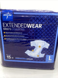 Medline Extended Wear Overnight Adult Briefs abs Adult Diapers L  45-59” Qty 15