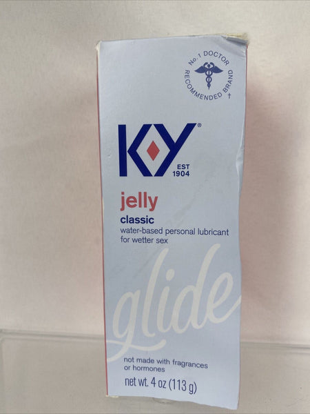 K-Y Jelly Personal Lubricant 4 oz Glide Premium Water Based Lube for Woman Men