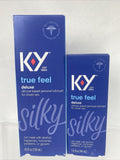 (2) K-Y True Feel Deluxe Silicone Lubricant 1.5oz & 4.5oz Silky 5/22