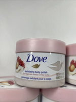 (5) Dove Exfoliating Body Polish Pomegranate Seeds & Shea Butter 10.5 Oz.
