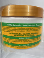 (3) Cantu Avocado Hydrating Repair Leave-In Creme Dry Hair Care Condition 12oz