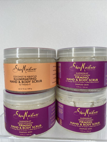 (4) Shea Moisture SuperFruit Coconut Hibiscus Firming Hand & Body Scrub 12 oz.