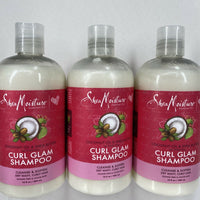 (3) SHEA MOISTURE Miracle Curl Glam Shampoo Coconut Soften Wavy Hair ￼13oz