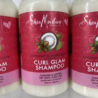 (3) SHEA MOISTURE Miracle Curl Glam Shampoo Coconut Soften Wavy Hair ￼13oz