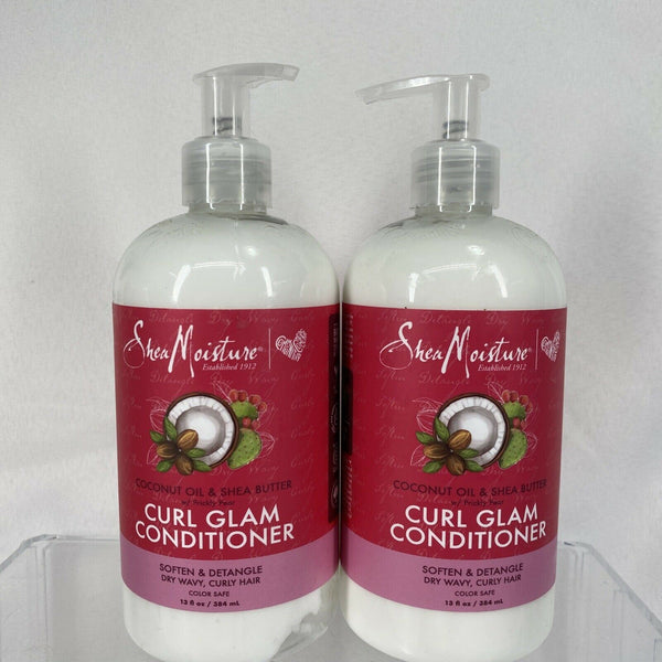 (2) SHEA MOISTURE Miracle Curl Glam Conditioner Coconut Soften Wavy Hair ￼13oz