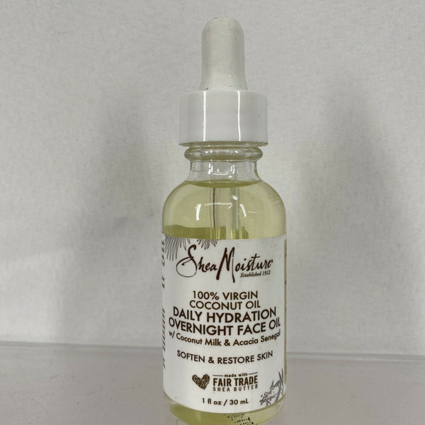 Shea Moisture 100% Virgin Coconut Oil Daily Hydration Overnight Face Oil, 1 oz.