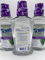 (3) Tom's of Maine Whole Care Fluoride ￼Mouthwash Fresh Mint  ￼16 fl oz 1/22