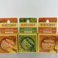 (3) Burt's Bees Orange Pistachio Rosemary & Lemon 100% L Lip Butter Tin Balm