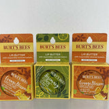(3) Burt's Bees Orange Pistachio Rosemary & Lemon 100% L Lip Butter Tin Balm