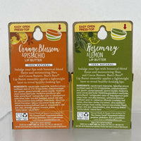 (3) Burt's Bees Orange Pistachio Rosemary & Lemon 100% L Lip Butter Tin Balm