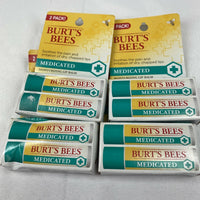 (8) BURT’S BEES Medicated Moisturizing Lip Balm 100% Natural  2/22
