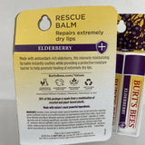 (2) Burt's Bees Rescue Balm Lip Balm Antioxidant-Rich Elderberry Repair Dry 2pk