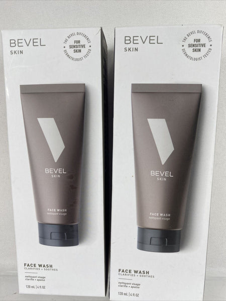 (2) Bevel Face Wash Tea Tree Oil to Cleanse Hydrate and Revitalize 4oz