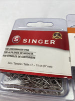 (12) Singer Dressmaker Pins Dressmaker Sewing 500 Pins 6000 Total  Bulk Lot