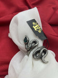 Alchemy Gothic R228 Psalm 68 Ring Green Crystal Serpent England LN 6/7