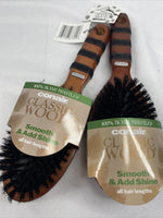 (2) Conair Classic Wood 100% Boar Bristle Hair Brush 87302 Smooth Add Shine￼