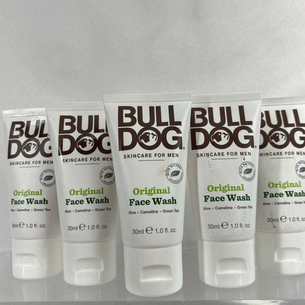 (5) Bulldog Original Face Wash Mens Gift Set Aloe Moisturizer Green Tea 1oz