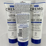 (3) Cremo Concentrated Shave Creme Refreshing Mint Men 1oz Travel Gift Set