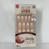 KISS Salon 79945 KAN07  Acrylic Nude French Nails Medium Length 28 ea