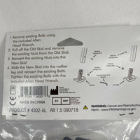Able Life 4302-AL Stander Ski Glides  EZ Fold N' Go Walker Space Saver REPLACE