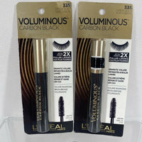 (2) L'Oreal 335 Carbon Black Voluminous Mascara Maximize Volume Wand ￼.26oz