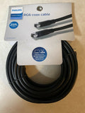 PHILIPS RG6 Coaxial Cable 25 Ft Audio/Video Antenna Satellite F Screw On Quality