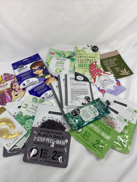 (17) Facial Mask LOT Yes to Freeman Masque Bar oh K! Aveeno Spa life Rose Gold