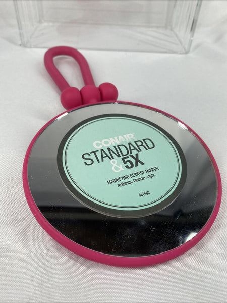 Scunci Handheld Mirror 1x & 5x ￼ Magnification Desktop MakeUp Tweeze Style￼￼