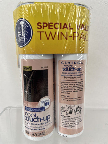 (2) Clairol Black Root Touch-Up Hair Color Refreshing Spray “Twin Pack”