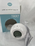 Tocky Touch Alarm Clock WHITE  MP3 Rolls Away  Battery You Snooze You Loose Gag