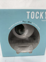 Tocky Touch Alarm Clock WHITE  MP3 Rolls Away  Battery You Snooze You Loose Gag