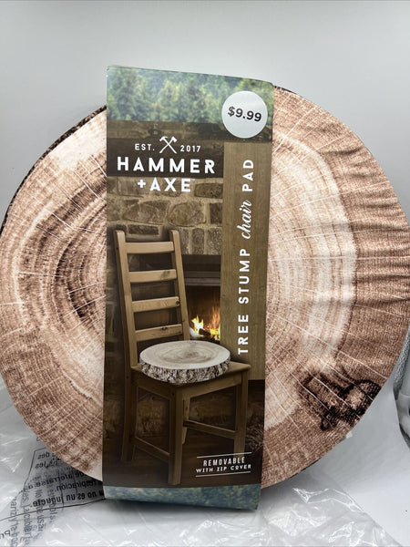 HAMMER + AXE BRAND TREE STUMP CHAIR PAD WITH REMOVABLE ZIP COVER Plush