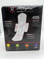 U by Kotex AllNighter Extra Heavy Overnight Feminine Pads with Wings 36 Pads