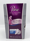Poise Liners With Wings Active Collection Regular Length Level 4 Moderate 18 Pad