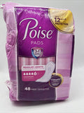 Poise Incontinence Pads Maximum Absorbency Regular Length Contour Fit 48 Count