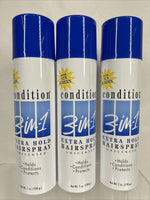 (2) Condition 3-In-1 Extra Hold Hairspray Sunscreen  Protect Unscented 7 oz