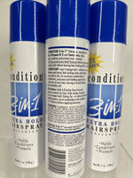 (2) Condition 3-In-1 Extra Hold Hairspray Sunscreen  Protect Unscented 7 oz
