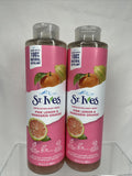 (2) St. Ives PINK LEMON & MANDARIN ORANGE Exfoliating Body Wash 22oz